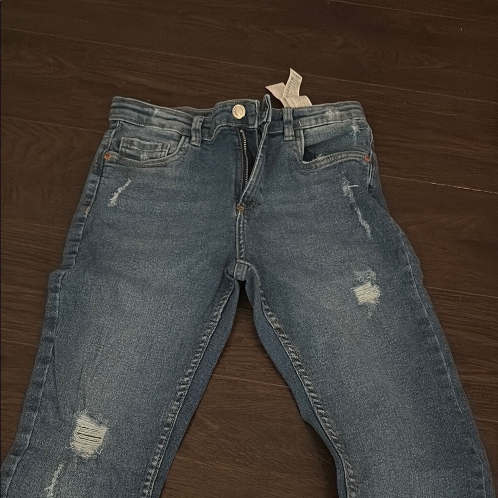 Zara Blue Skinny Jeans Distressed Style